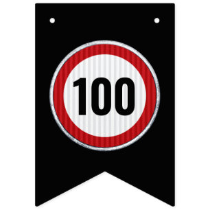 Bannière À Fanions Panneau de limitation de vitesse pour les 100 ans