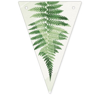 Bannière À Fanions Panneau de mariage Minimaliste Green Fern