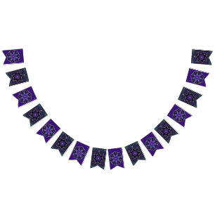 Bannière À Fanions Parapluie violet & coeurs .7