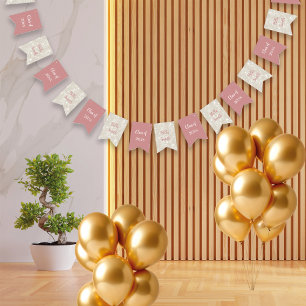 Bannière À Fanions Parties scintillant moderne Dusty Pink Graduation