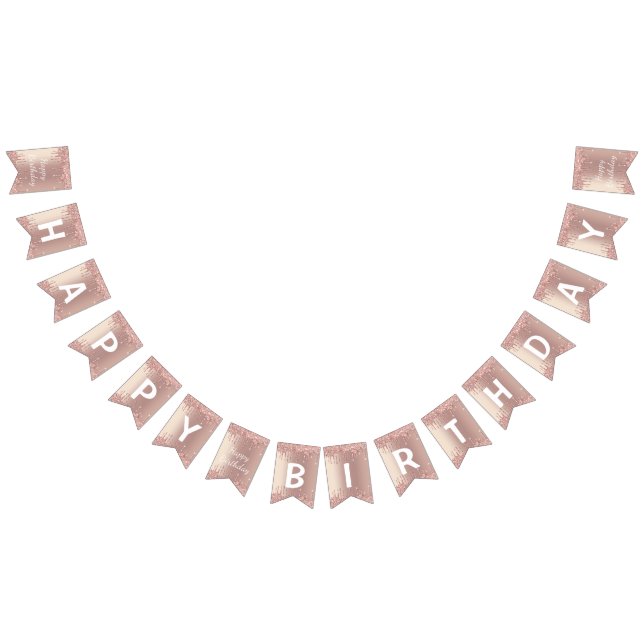 Bannière À Fanions Parties scintillant rose Gold Blush - Joyeux anniv (Tout)