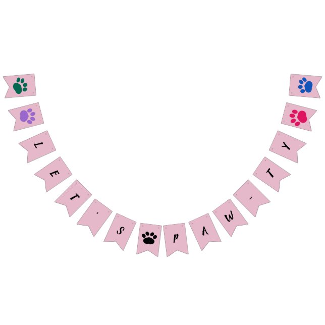 Bannière À Fanions Paw-ty ! Fête de chien personnalisée (Tout)