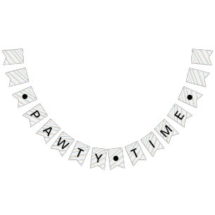 Bannière À Fanions Pawty Time Fun Chien rayé Animaux de compagnie Ann