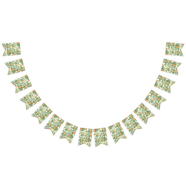 Bannière À Fanions Peach Ivory Mariage Rose Vintage (Tout)