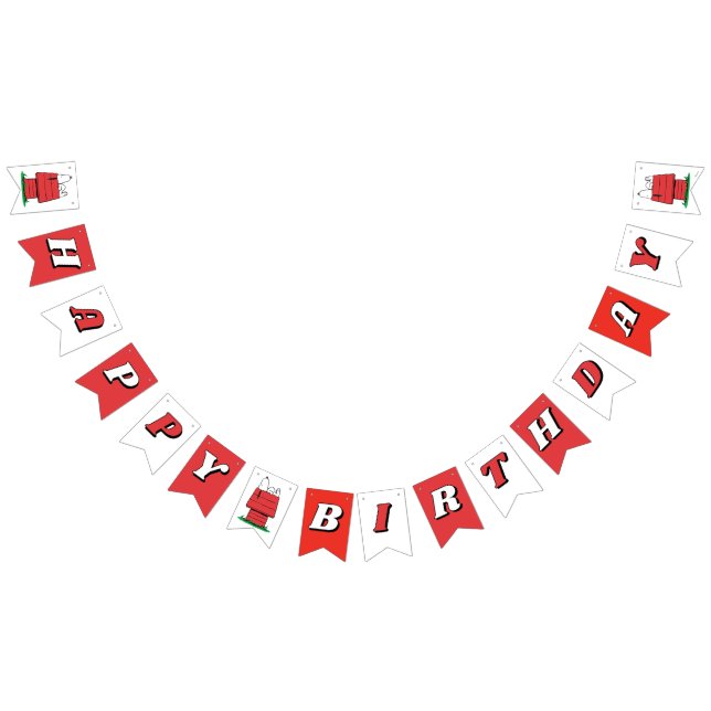 Bannière À Fanions Peanuts Snoopy Dog House Birthday  Bunting Flags (Tout)