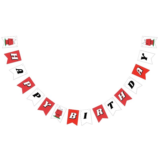 Bannière À Fanions Peanuts Snoopy Dog House Birthday  Bunting Flags (Tout)