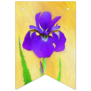 Bannière À Fanions Peinture Iris à pois pourpre - Chien original mign