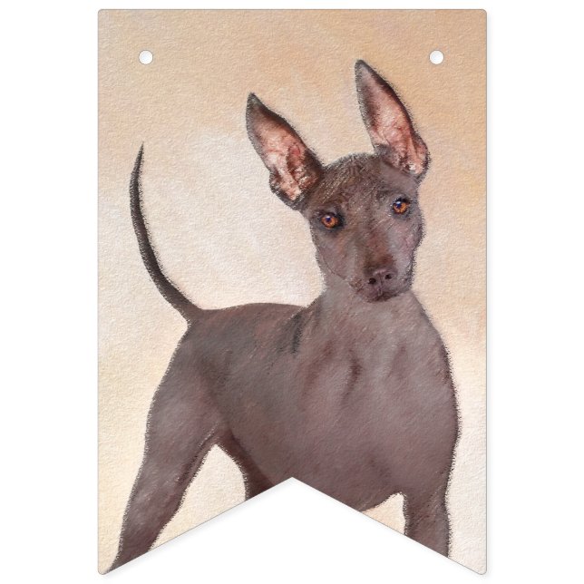 Bannière À Fanions Peinture Xoloitzcuintli - Cute Original Chien Art (Premier drapeau)