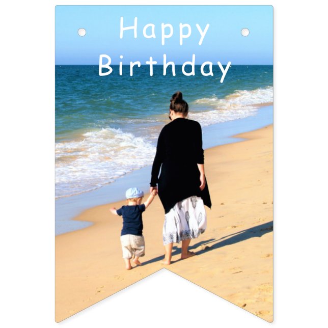 Bannière À Fanions personnalisation de votre photo Anniversaire Drape (Premier drapeau)