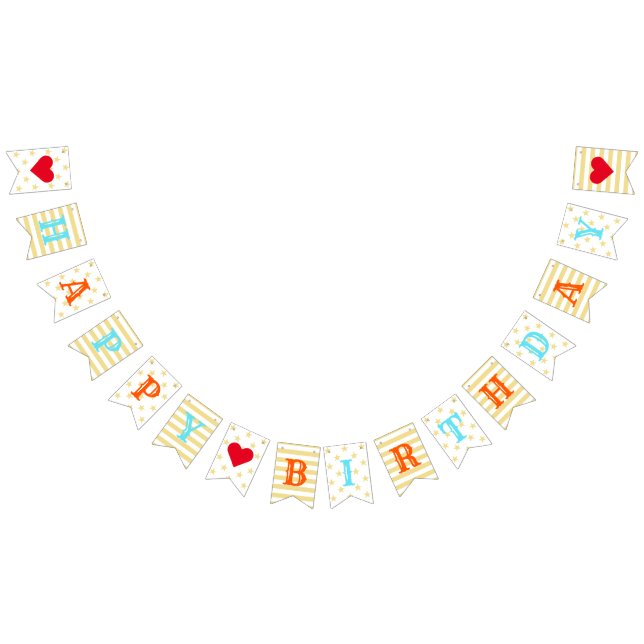 Bannière À Fanions Personnalisé Joyeux Anniversaire Faux Gold Stars S (Tout)