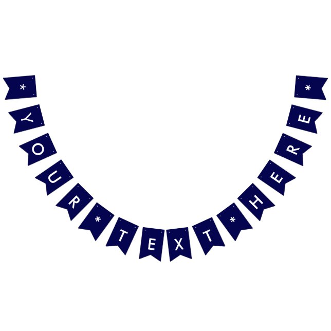 Bannière À Fanions Personnaliser bleu bleu couleur solide marine (Tout)