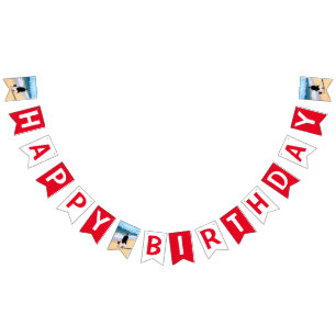 Bannière À Fanions Personnalisez votre photo avec le texte Anniversai