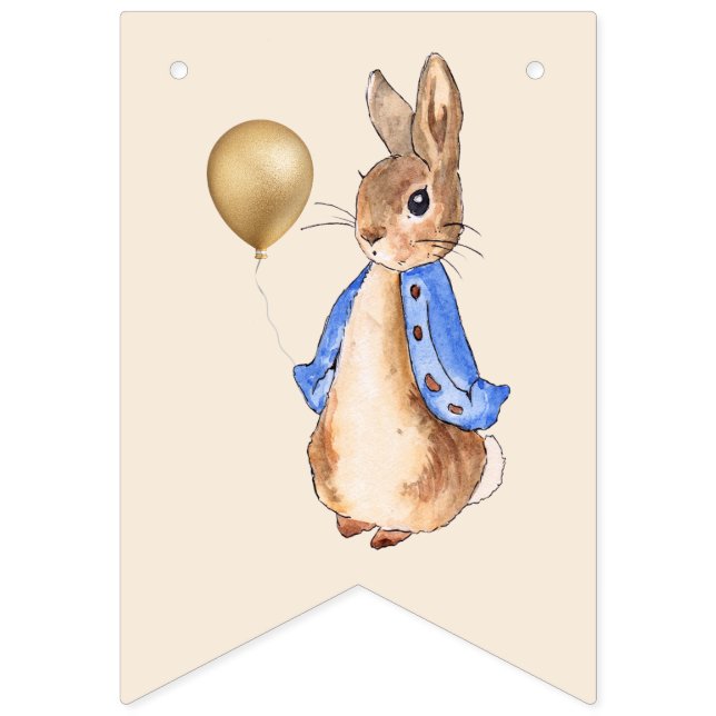 Bannière À Fanions Peter le lapin Arrière - plan beige (Premier drapeau)