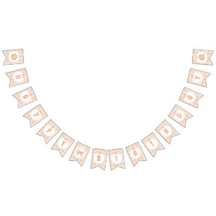 Bannière À Fanions Petit gâteau Pie happy BIrthday en vichy bow