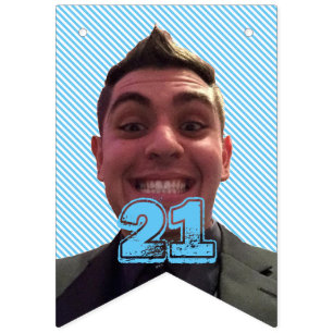 Bannière À Fanions Photo et âge d'anniversaire