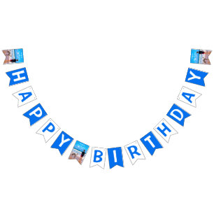 Bannière À Fanions Photo personnalisée de votre design - Joyeux anniv