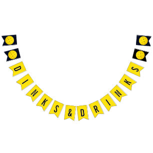 Bannière À Fanions Pickleball Party Boissons et boissons