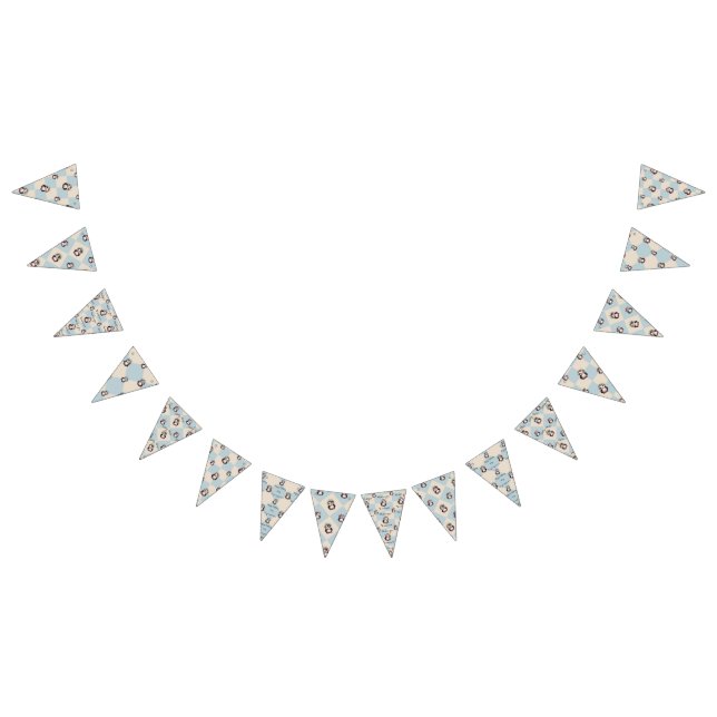 Bannière À Fanions Pingouins mignons pour fille Bilingue Joyeux anniv (Tout)