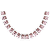 Pink Flower Bunting Flag