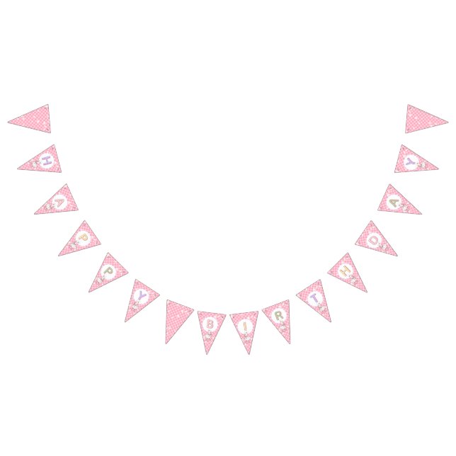 Bannière À Fanions Pink Silly Goose-Happy Birthday (Tout)