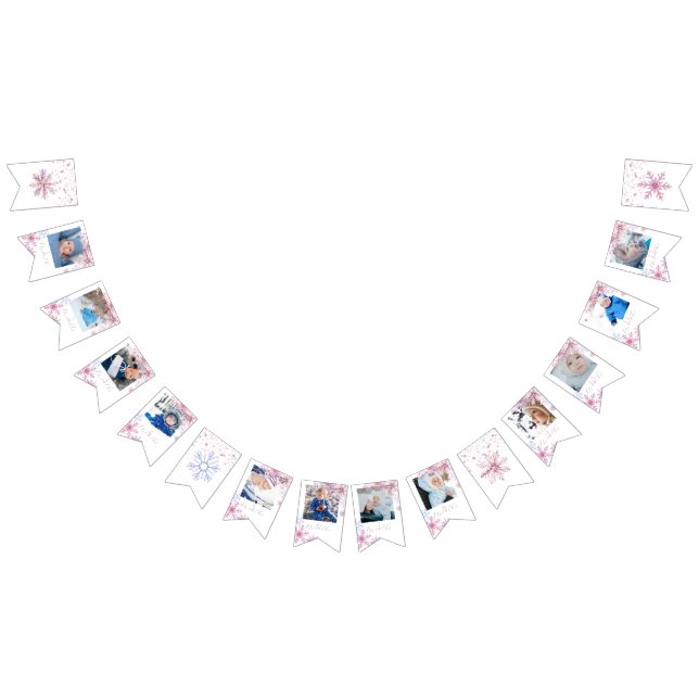 Bannière À Fanions pink Winter Wonderland photo bunting banner (Tout)