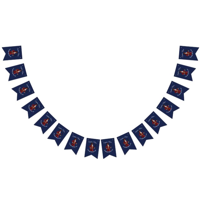 Bannière À Fanions Pirate Nautical Blue Boy (Tout)