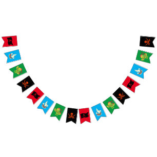 Bannière À Fanions Pirate thème fun bunting / crâne et os croisés