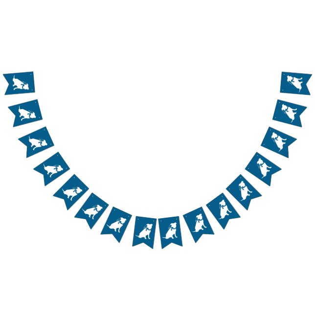 Bannière À Fanions Pit Bull Baby shower Pitbull Chien Blue Boy (Tout)