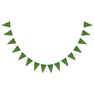 Bannière À Fanions Plaid vert foncé