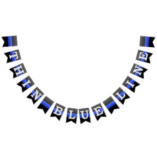 Bannière À Fanions Police de la ligne bleue mince