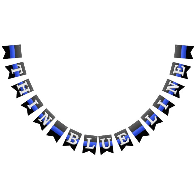 Bannière À Fanions Police de la ligne bleue mince (Tout)