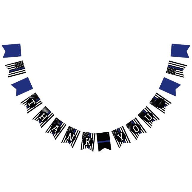 Bannière À Fanions Police de Merci Léger Ligne bleue (Tout)