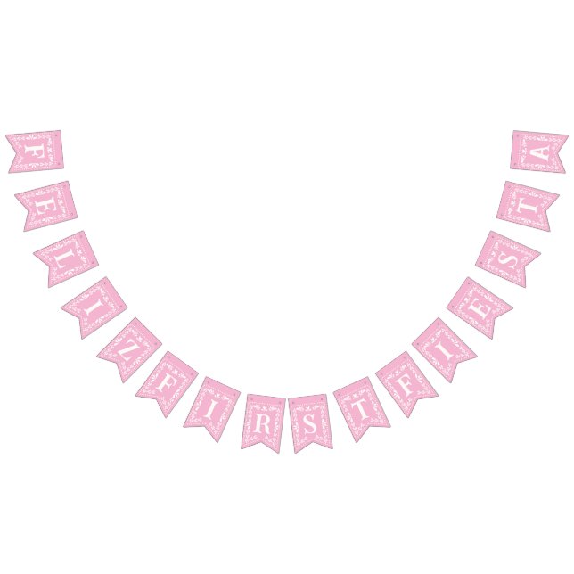 Bannière À Fanions Premier anniversaire Fiesta Party Bunting Banner D (Tout)