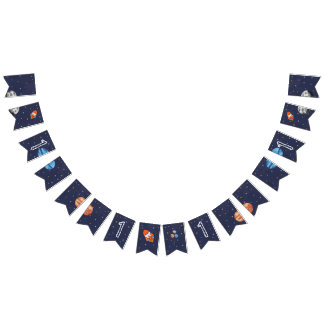 Bannière À Fanions Premier voyage autour du Soleil Espace 1er anniver