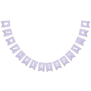 Bannière À Fanions Première Période Pastel Purple Cute Tampon Motif P