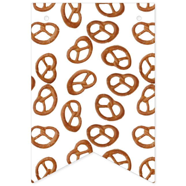 Bannière À Fanions Pretzels Snack motif sans faille + votre arrière - (Premier drapeau)