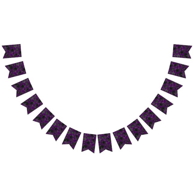 Bannière À Fanions Purple Black Wedding (Tout)
