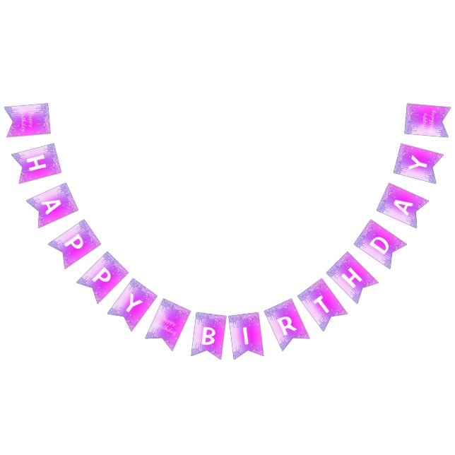 Bannière À Fanions Purple Pink Neon Gold Parties scintillant Drivers  (Tout)