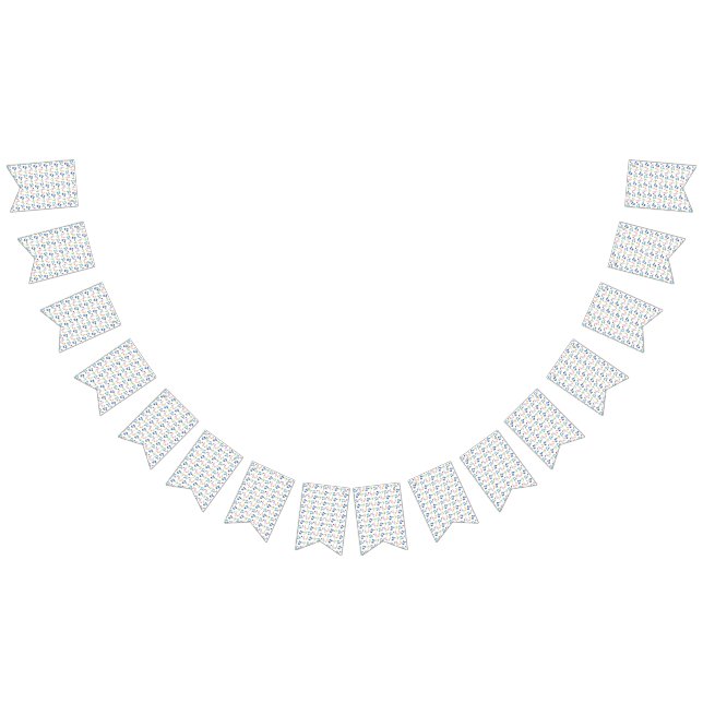 Bannière À Fanions Rainbow Music Notes (White) Party (Tout)