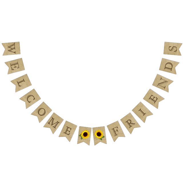 Bannière À Fanions Regard bienvenu de toile de jute d'amis avec des (Tout)