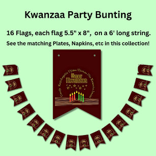 Bannière À Fanions Respecter les sept principes du joyeux Kwanzaa