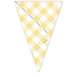 Bannière À Fanions Retro Gingham Canary Yellow