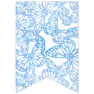 Bannière À Fanions Rêves papillons (bleu)