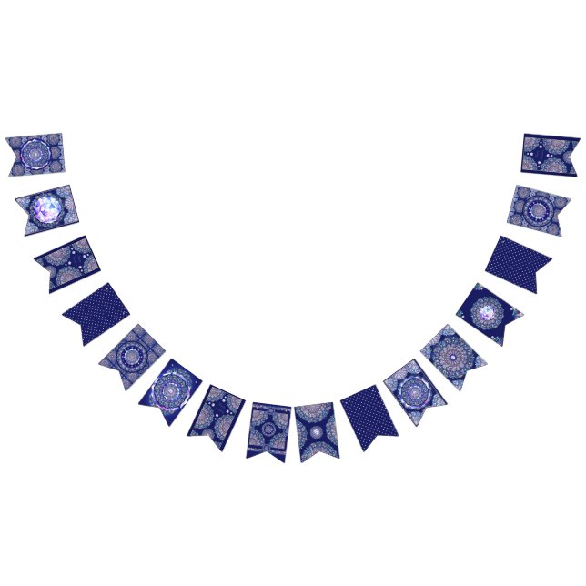 Bannière À Fanions Rosace bleue (Tout)