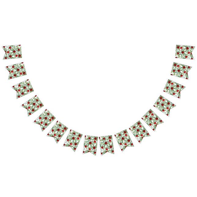 Bannière À Fanions Rose rouge Mariage élégant classique (Tout)