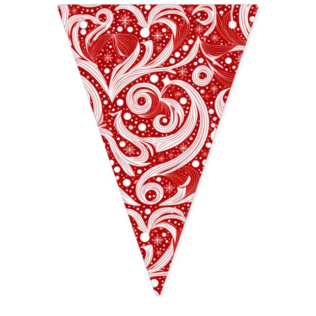 Bannière À Fanions Rouge blanc Motifs de Noël Gold ID1009 (Deuxième drapeau)
