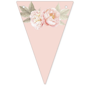 Bannière À Fanions Rougissent et les conceptions florales de