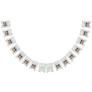 Bannière À Fanions Rustique Mariage Grey Wood Ajouter vos photos