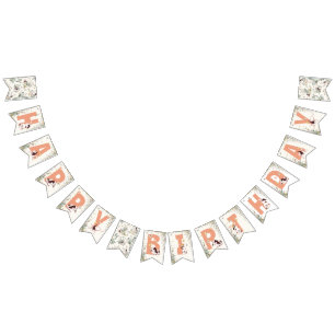 Bannière À Fanions Rustique Un lapin est une fille florale Cottagecor