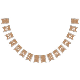 Bannière À Fanions Sacoche Rustique Burlap avec dentelle blanche. Fêt